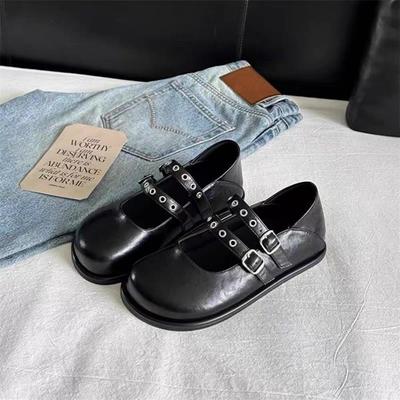 Разноцветные туфли Мэри Джейн на плоской подошве — это обувь, защищающая ноги, мягкие кожаные задники можно наступать, обувь 2025 новые модели начала осени