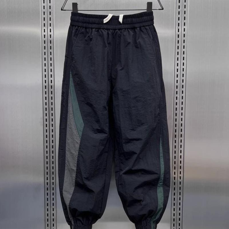 Мужские новые модные повседневные брюки на резинке с высокой посадкой, с кружевной вставкой, карманами, свободного кроя, с манжетами, осень-зима 2023 года для работы