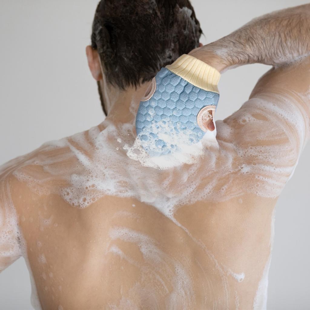 Две пары двухсторонних перчаток для душа, полотенец для мытья, моющих и отшелушивающих перчаток для сильной грязи