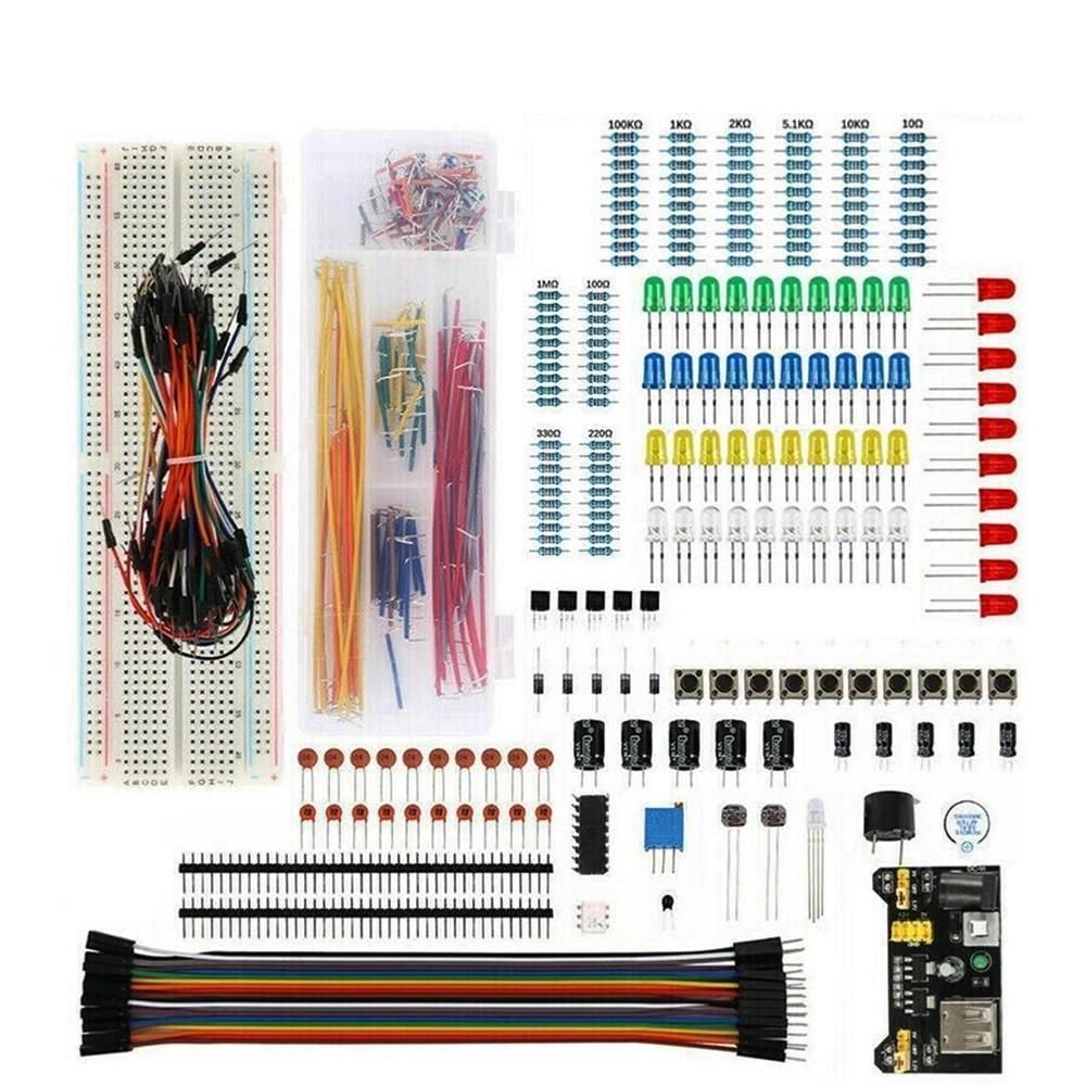 Набор электронных компонентов Стартовый DIY проект Для Arduino UNO R3 Распространенные конденсаторы Резисторы Конденсаторы Макетная плата на 830 контактов