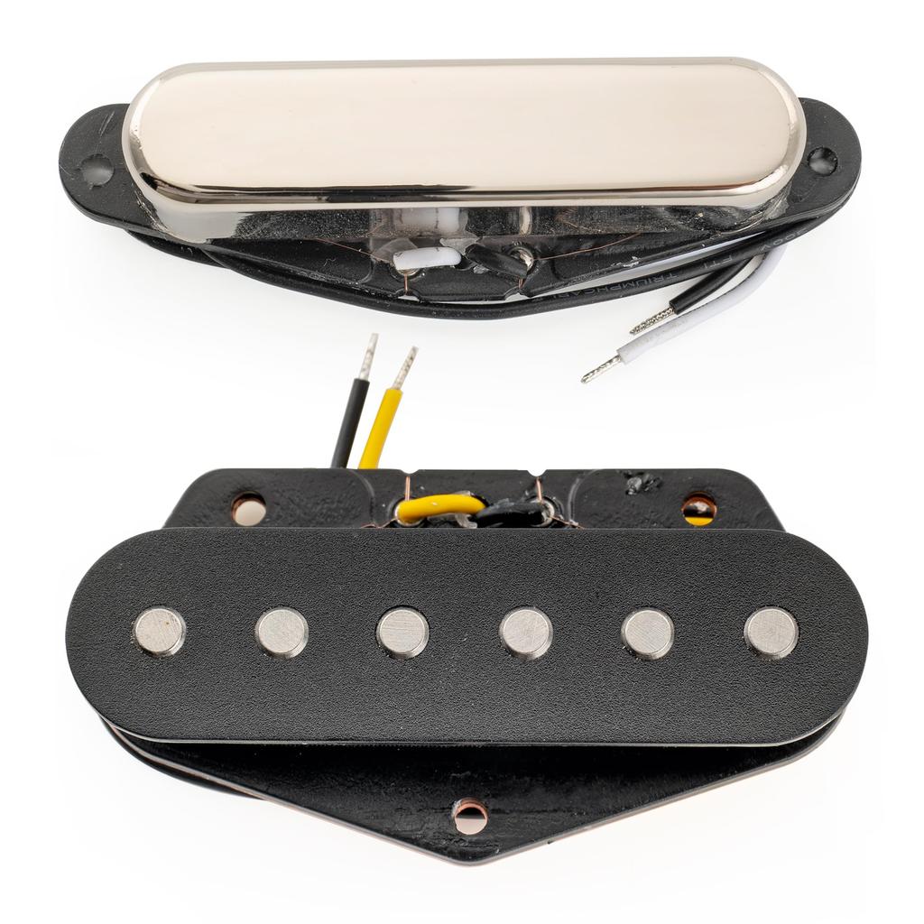 Musiclily Pro Alnico 5 Neck and Bridge PU Set for Telecaster Electric Nickel TL-60S Single-Coil Pickups, (8K/7.3K) Guitars,