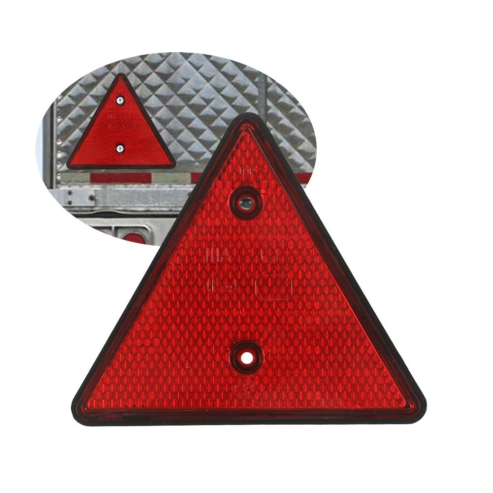 Red Rear Reflector Triangle Reflective Sign Screw Mount E22 Listed Warning Safety Reflector for Trailer Truck Caravan Boat