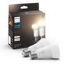 White Smart LED Bulbs E27 - Bluetooth Compatible Pack of 2