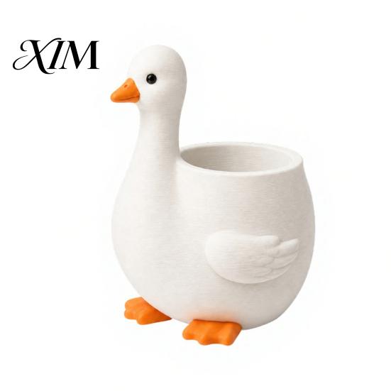 Desktop Storage Container Cute Goose Pen Holder, Large Capacity Compact Size Container, 3D Student Desk Organizer Print PLA Stationery for Pens Paper