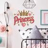 Розовая Принцесса Корона Наклейки на Стену для Комнаты Девочки Сделай Сам Украшение Стены Детская Детская Комната Наклейка на Стену