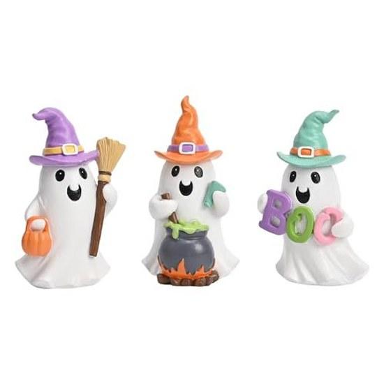 Valery Madelyn Halloween decoration figurine cute ghost 3-piece set candy color made resin height 9cm