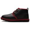 Neumel Leather Round Toe Lace-Up Comfortable Versatile Short Boots Men Boots Black 1133777-BSRL