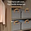 Steel Frame Folding Storage Boxes with Cover Dust-Proof Moisture-Proof Clothes Trousers Socks Home Organization Drawer Wardrobe Storage Box