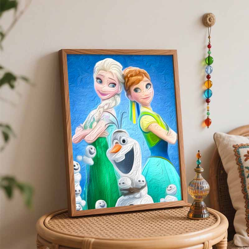Disney Frozen Elsa Anna Olaf Paint By Number Kit Drawing Canvas DIY Picture Home Decor Painting Wall Art HandPainted Craft Gift