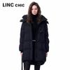 Jinyujie Women's Thickened Hooded Mid-Length Down Jacket