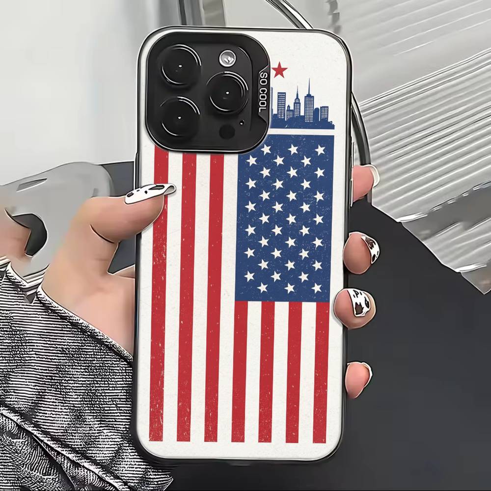 США А-Америка Флаг Чехол для Телефона Для iPhone 17,16,15,14,13,12,11 Plus,Pro Max,XS,Цветной Серебристый Черный Чехол