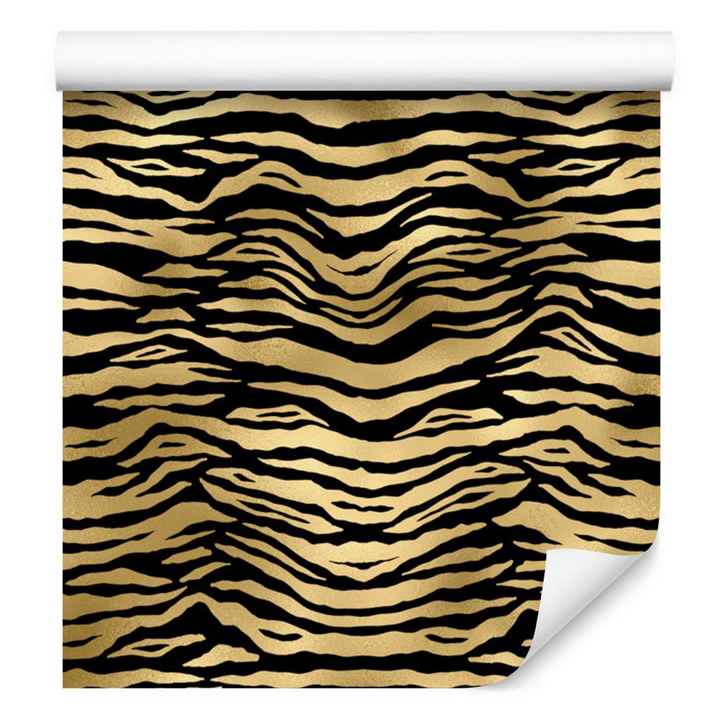 Black and Gold Tropical Pattern Wallpaper Ochre and Gold 50x1000