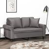 VidaXL 2-seater Sofa with Pillows Grey 120 Cm Faux Leather 3200927