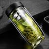 450ML Glass Water Bottle Oval Shaped Double Layer Tea Water Cup Infuser Tumbler Drinkware Water Bottle With Tea Filter