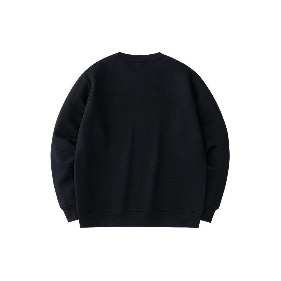 Anta Lifestyle Series Good Things Happen Вышитый узор Вязаный пуловер с длинным рукавом Толстовка мужская Базовая-черная 152418751-4