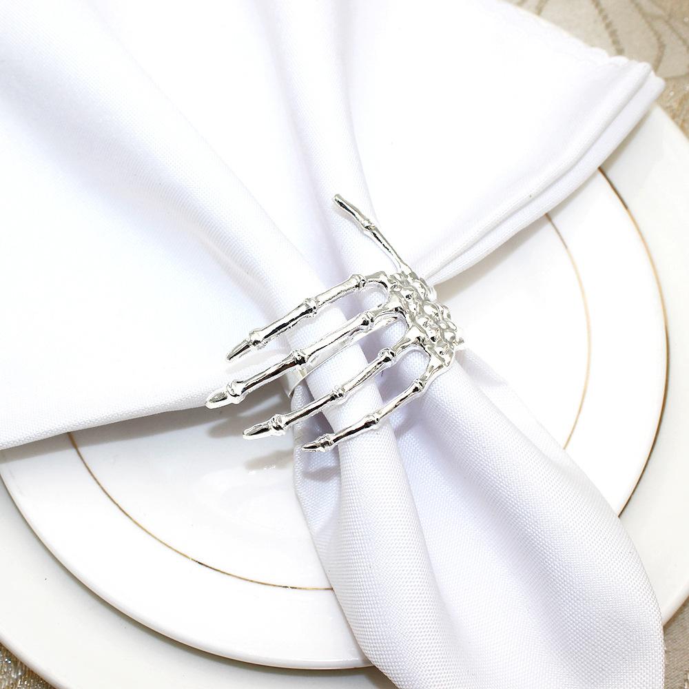 Пряжка для салфеток в виде руки призрака, держатель для колец, декор, принадлежности для Хэллоуина, пряжки из сплава, праздничная посуда, украшение