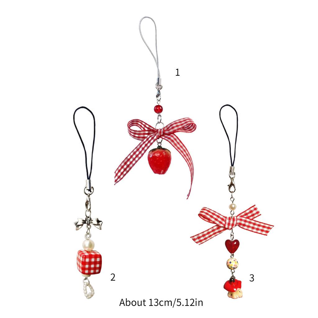 Сладкий клубничный кубик, шарм-подвеска с бантом, цепочка, ремешок для телефона, карманный ремешок для ключей, подвесное украшение для ключей, сумки