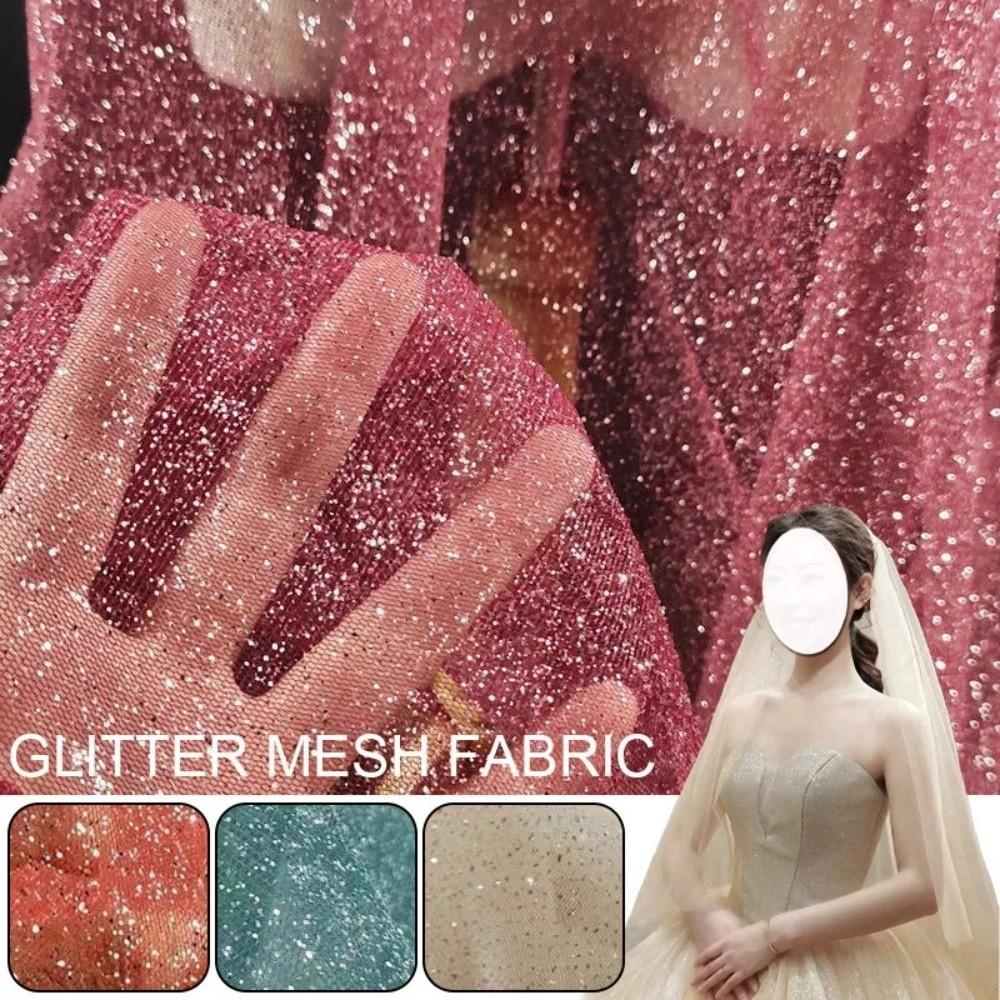 45cmX150cm Shiny Glitter Fabric DIY Sewing Sparkle Tulle Fabric New Decoration Material