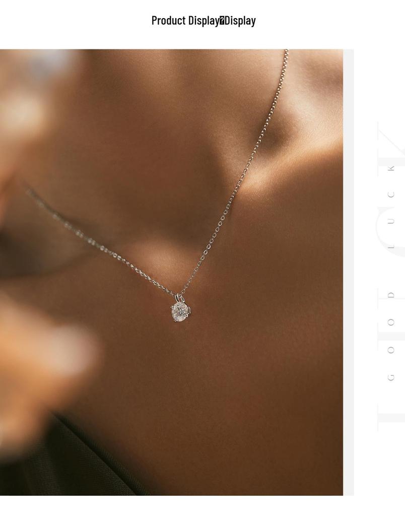 MODIAN 1 карат Муассанит Серебро 925 пробы Ожерелье - Элегантное и Роскошное, Универсальная Цепочка на Ключицу для Женщин