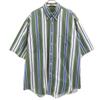 90-е Сделано в США Старая рубашка с коротким рукавом на пуговицах в полоску Мужская Б/У