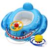 Поплавок для поплавка с вставкой для ног, автомобильный плавательный воздушный ножной насос, синий, летний, водный, возраст 6 лет и старше, Mercs-X Kids, кольцо, тип, акула, форма, кольцо, ручка, насос,