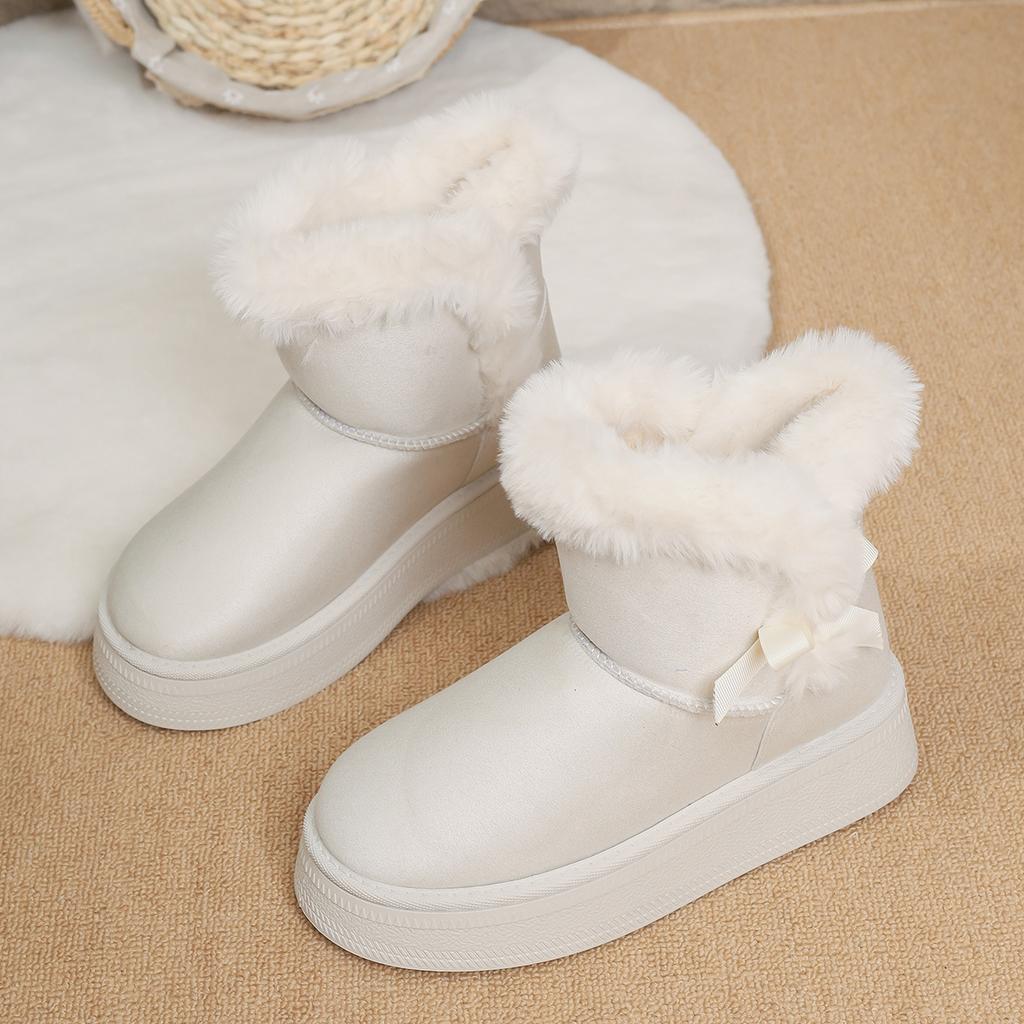 Women's Non-slip Soft Non-tired Feet Thick Soles Heightened Home Outdoor Thickened Warm Lightweight Comfortable Cotton Shoes Snow Boots
