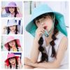 Fashion Kids Sun Hat UV Protection Broad Brim Bucket Hat Casual Summer Cap with Whistle Summer