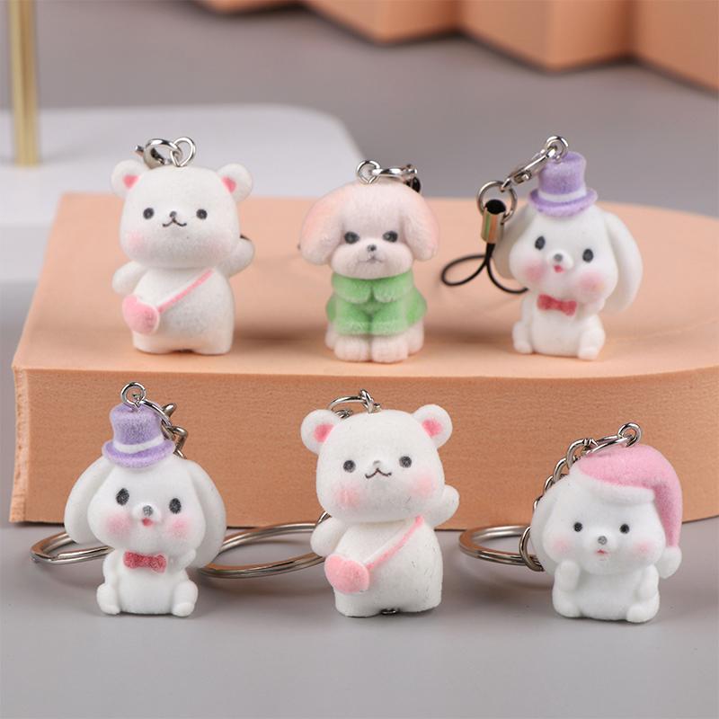 Милый брелок в виде медведя, мультяшного кролика, щенка, телефона, цепочка для наушников, чехол, кулон, шнурок, рюкзак, сумка, декор, автомобильный брелок