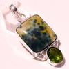 Подвеска из драгоценного камня Ocean Jasper Peridot, ювелирное украшение ручной работы на годовщину 2,3 дюйма C0m53