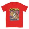 Футболка Catzilla, мужские хлопковые потрясающие футболки с круглым вырезом, футболки с коротким рукавом, оригинальная одежда
