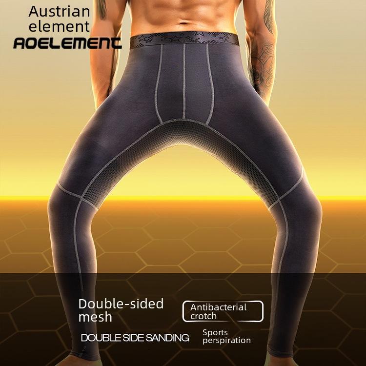 Легкие мужские сетчатые дышащие термолеггинсы для весны, осени и зимы.