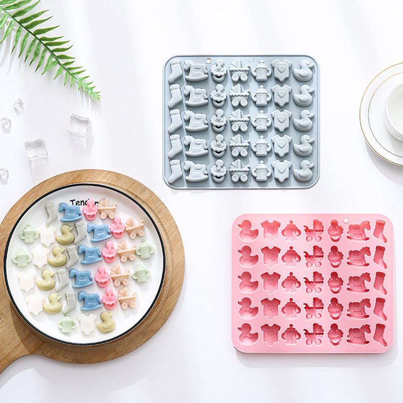 Форма для шоколада для детского праздника, силиконовая форма на детскую тематику для конфет, мармелада, детское боди, детская бутылочка, форма для выпечки в виде соски