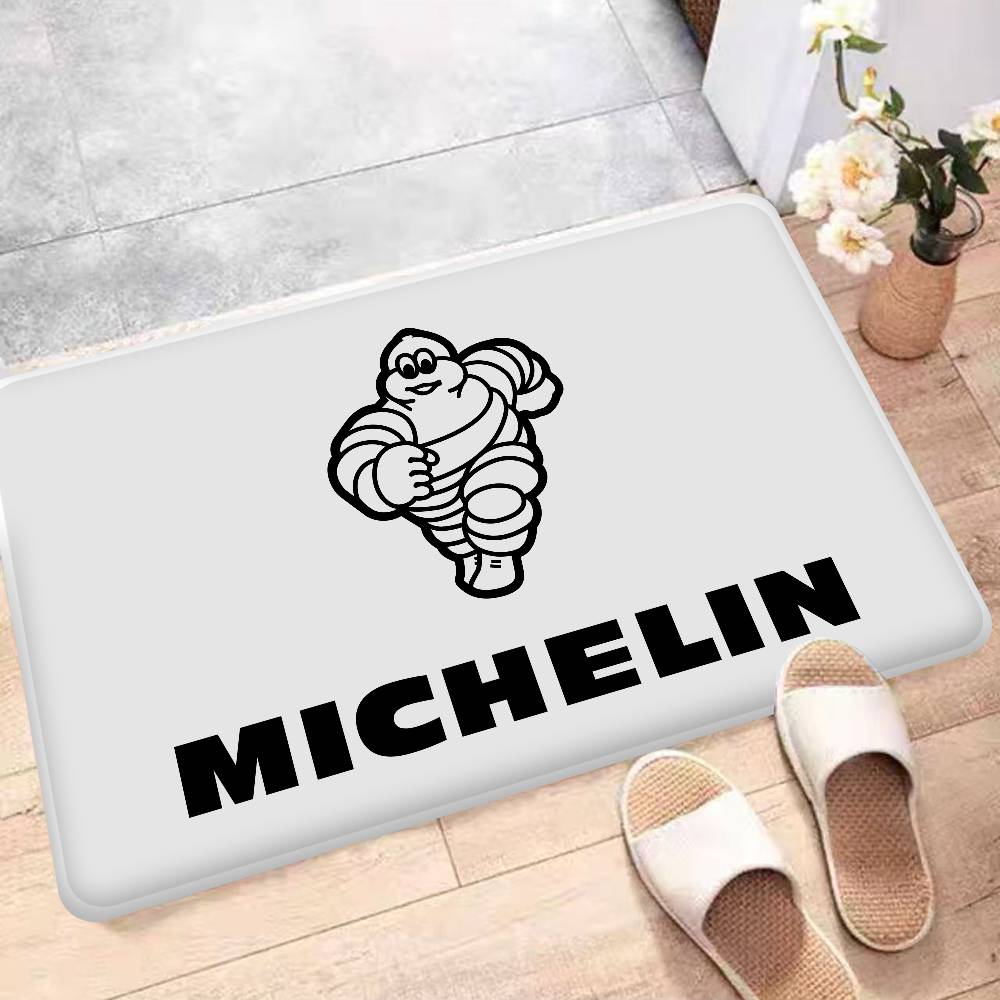Коврик для ванной M-Michelins с логотипом, противоскользящий, впитывающий воду, длинный полосатый коврик-подушка, коврик для спальни, коврик для декора отеля