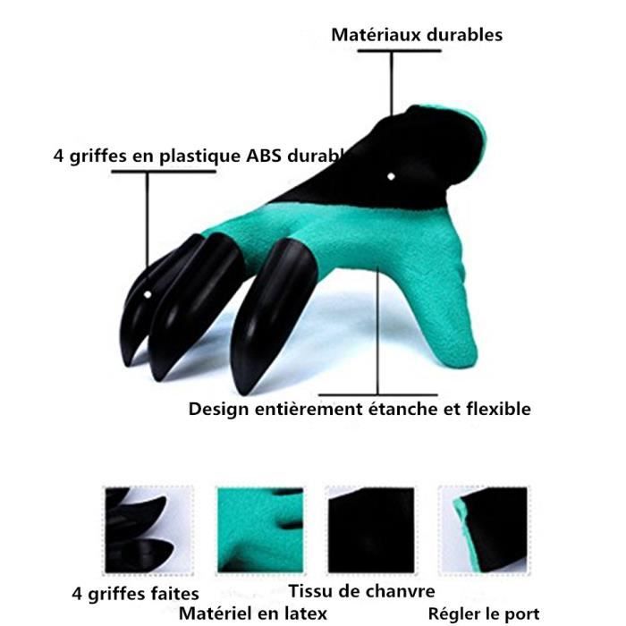 1 пара садовых перчаток для садоводства с копающими когтями для мужчин и для женщин
