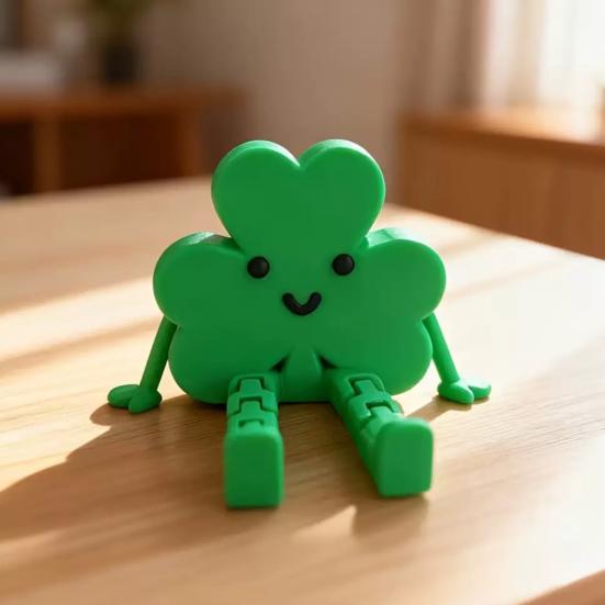 Кукла-Украшение Многосуставная Подвижная Конструкция Кукла-Фигурка в Форме Клевера Позабельная Счастливый Настольный Декор