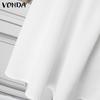 VONDA Женские платья больших размеров с однотонным воротником-стойкой и карманами с длинным рукавом