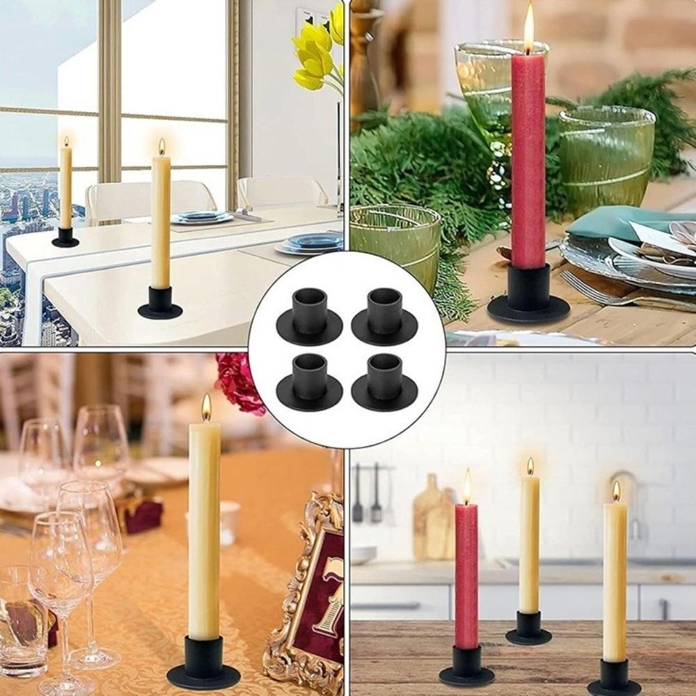 Round Candle Holders Iron Metal Candleholders Festival Candlestick Candle Stand Wedding Party