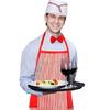 4 шт. Костюм Официантки 1950-х годов Взрослый Набор Костюмов Официанта Полосатый Фартук, Кепки и Галстук-бабочка Костюм Хот-дога