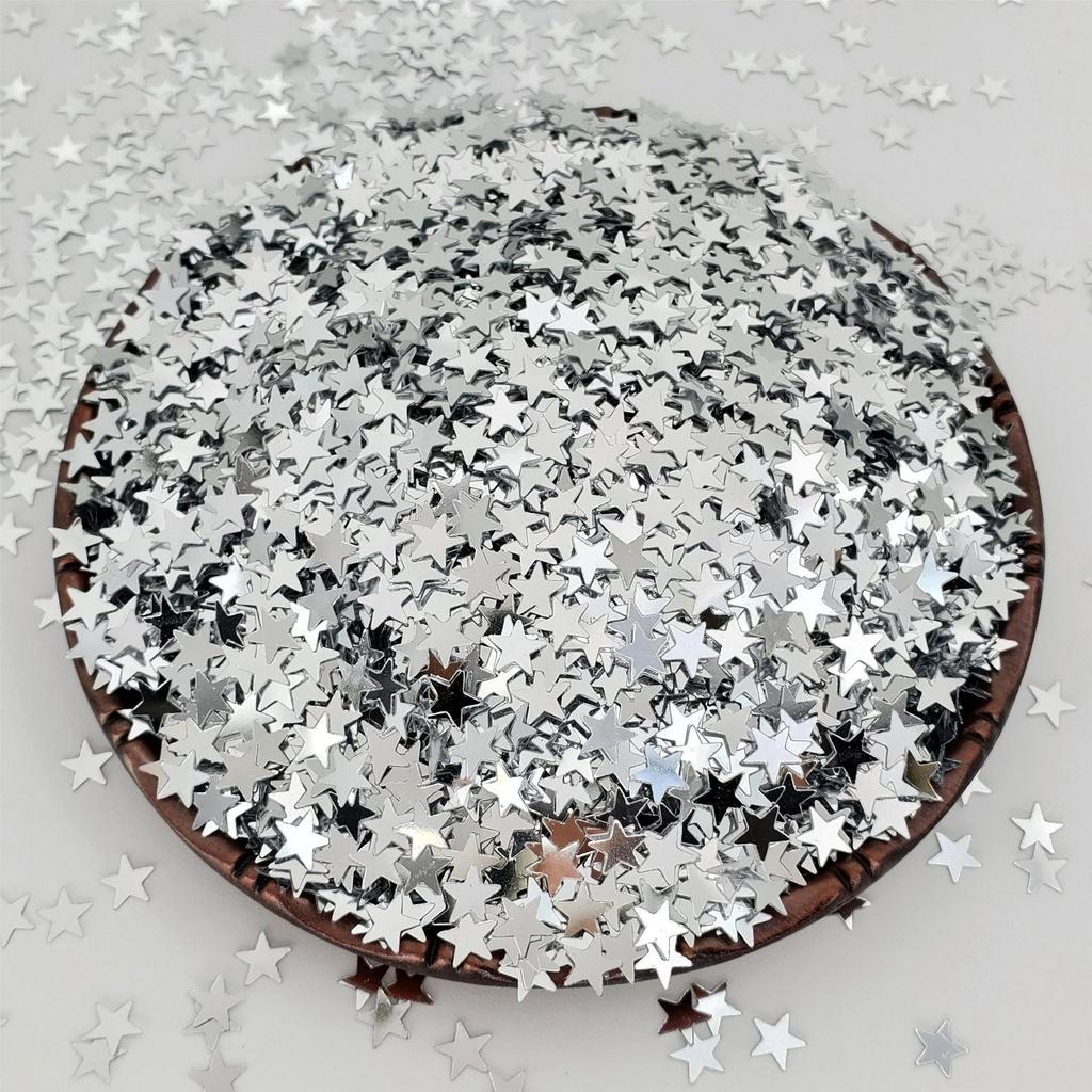 Silver Star Glitter Sequin Eyeshadow: DIY Nail Art & Patch Pentagram 1pc