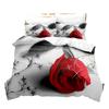 Romantic Red Pink Rose 3D Printed Bedding Set Cozy Soft Duvet Cover King Queen Twin Size Birthday Gift Bedroom for Lover Decor