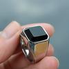 Stainless Steel Filled Agate Men's Ring Men's Domineering Jewelry