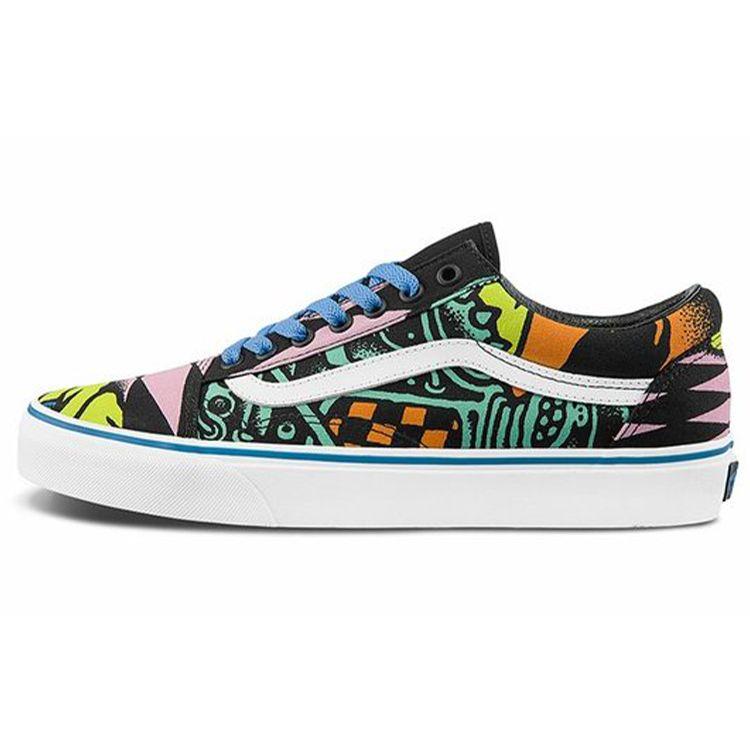 Vans Old Skool Series Retro Casual Graffiti Low-Top Skate Shoes Unisex Sneakers Black Multicolor VN0A5AO9452