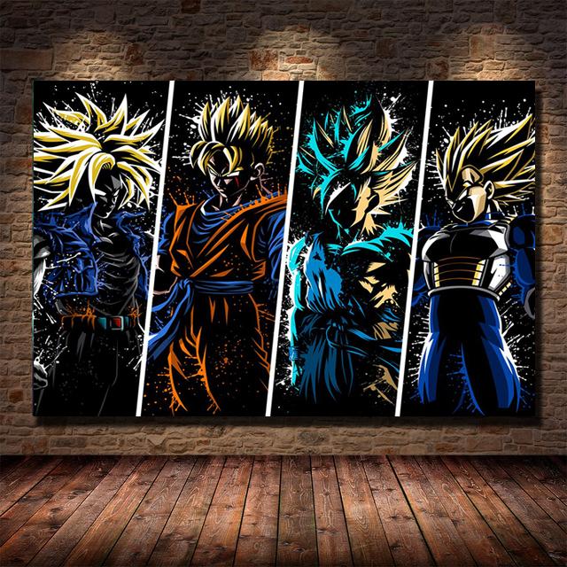 Классический японский аниме Dragon Ball Goku плакат холст картина детский подарок росписи гостиная спальня дома настенная картина украшение без рамки