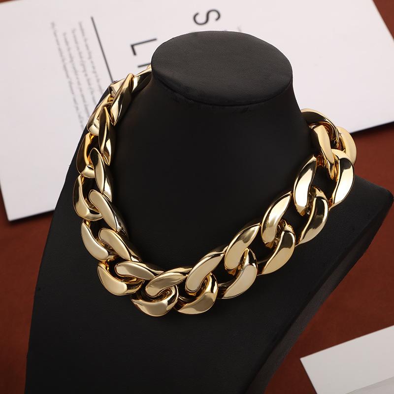 JMXD - европейское и американское ювелирное уличное модное минималистическое ожерелье в стиле хип-хоп с цветным соединением для женщин, преувеличенное однослойное ожерелье