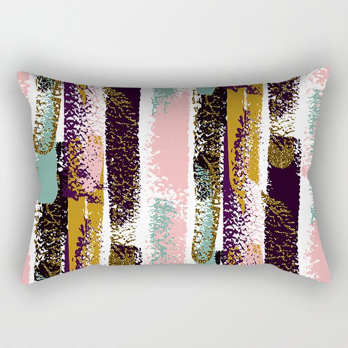 Скандинавский Абстрактный Разноцветные Линии Геометрический Длинная Наволочка Дом Диван Подушка Автомобиль Офис Подушка для Поясницы