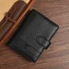 New Men's Wallet Leather Vertical Buckle Business Retro Multi-card Change Bag