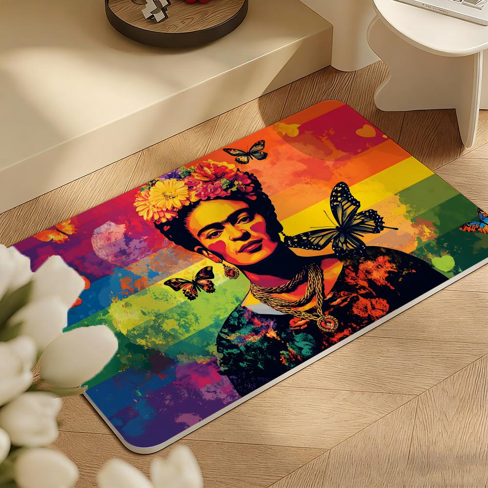 Hot Art F-Frida K-Kahlo Floor Mat Diatomite Floor Mat Fast Drying Odor Resistant Non Slip Bath Kitchen Mat