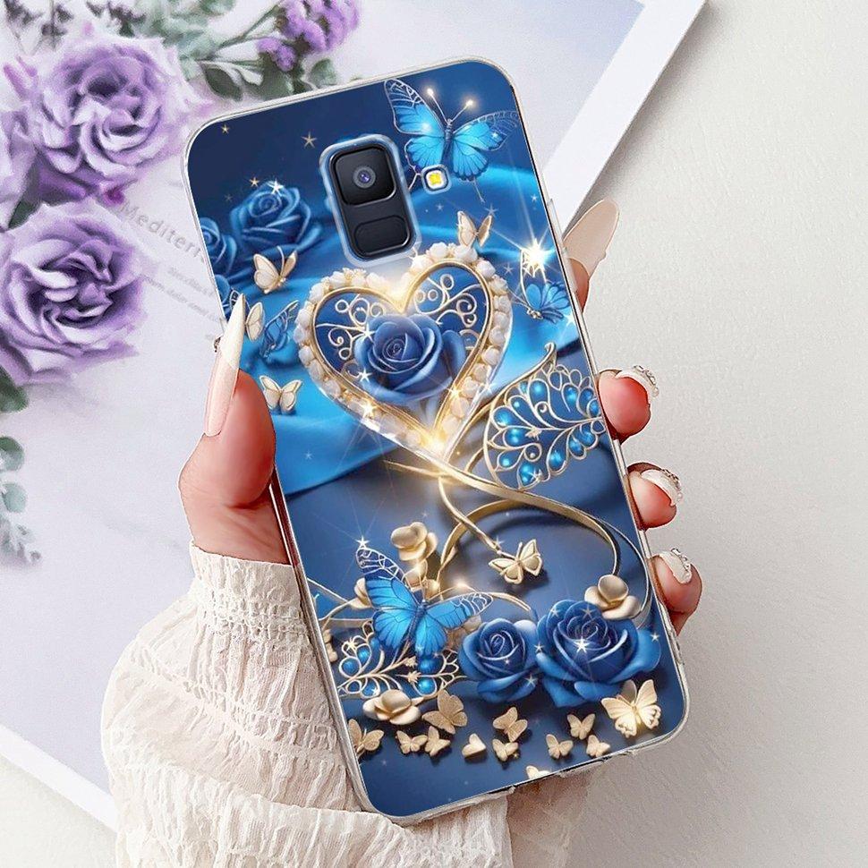 Чехол для Samsung Galaxy A6 2018 Роскошный Расписной Чехол Мягкий Силиконовый Чехол для Телефона Для Samsung A 6 A6 GalaxyA6 2018 Задняя Крышка Coque