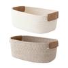 Хлопковая веревочная корзина Корзина для хранения с ручками Настольный органайзер Плетеная корзина для одежды Полотенца Игрушки Косметика Книга Использование в детской спальне