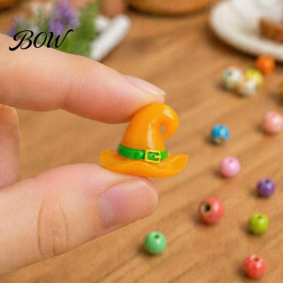 Aquarium Landscaping Props Mini Halloween Witch Hat Ornaments, Resin Wizard Figurines for Retro Party Decor Succulents Pots Moss Micro-Landscapes And